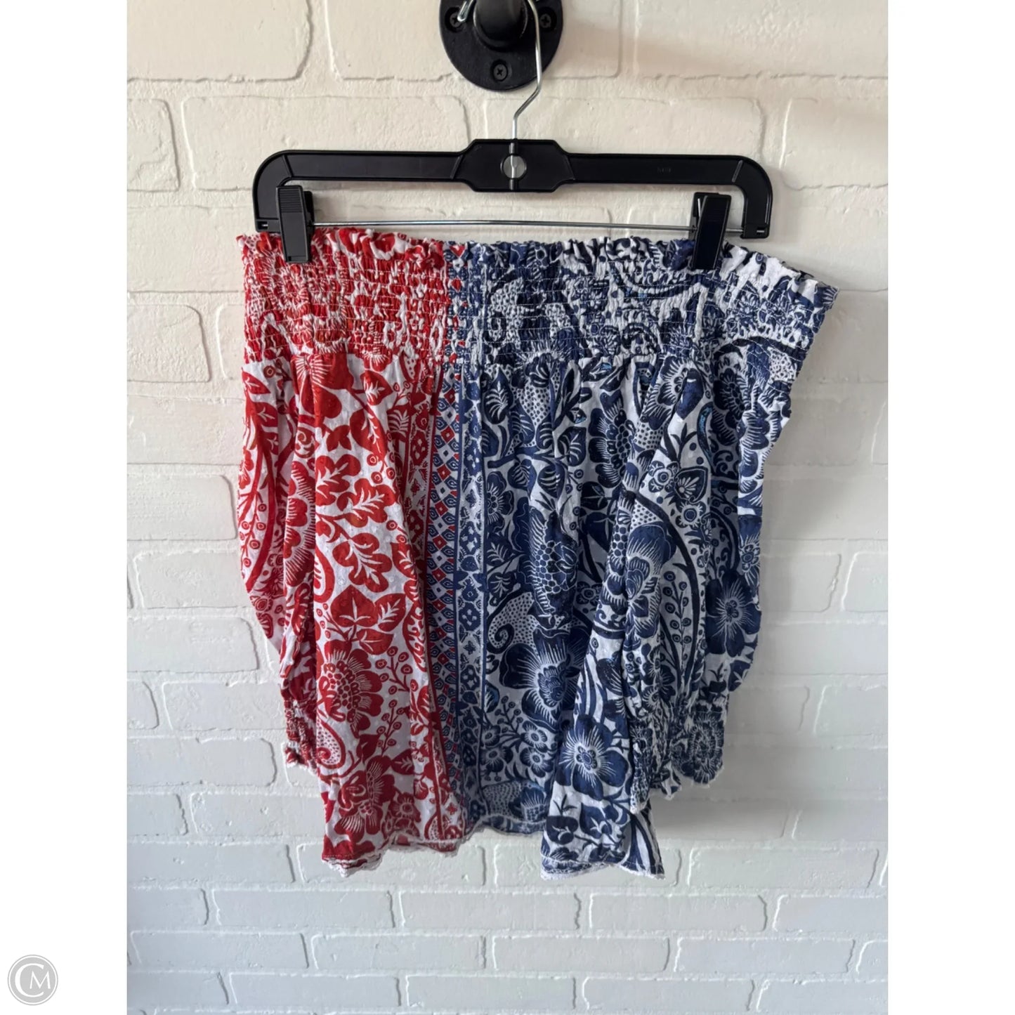 Top 3/4 Sleeve By Chicos In Blue & Red & White, Size: M