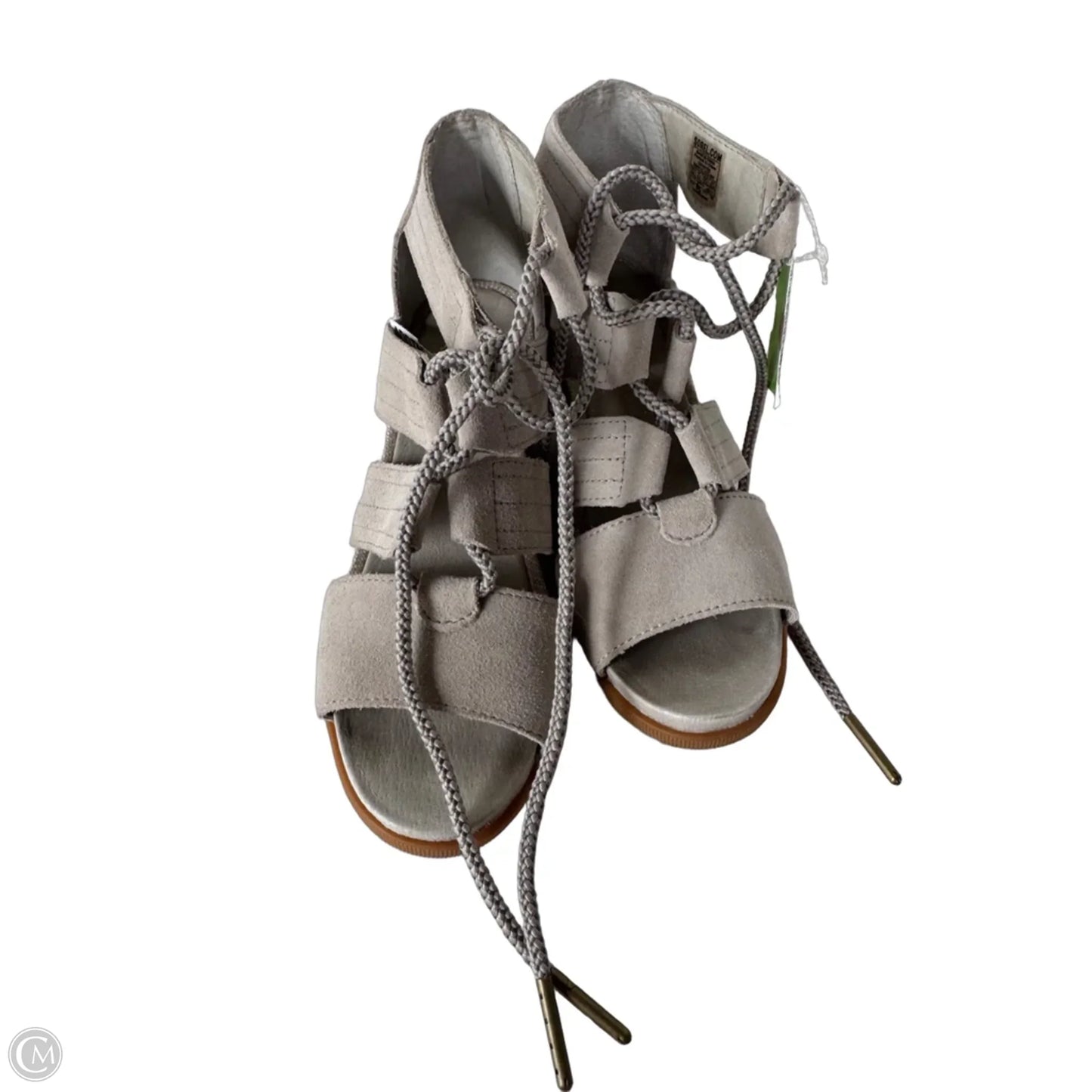 Sandals Heels Wedge By Sorel In Taupe, Size: 6.5