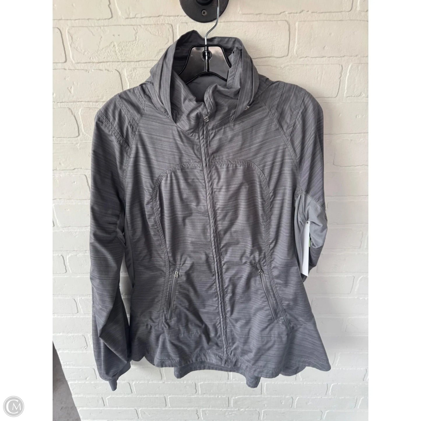 Athletic Jacket By Lululemon In Grey, Size: L