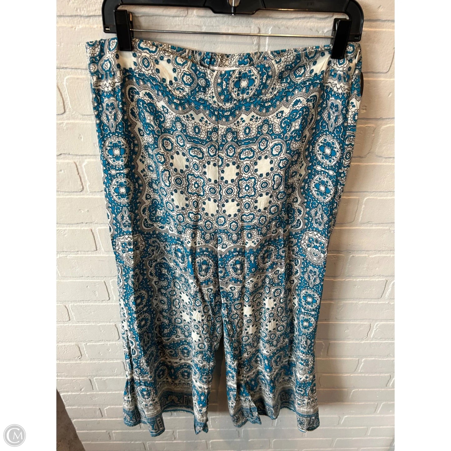 Pants Wide Leg By Anthropologie In Blue & Cream, Size: 10