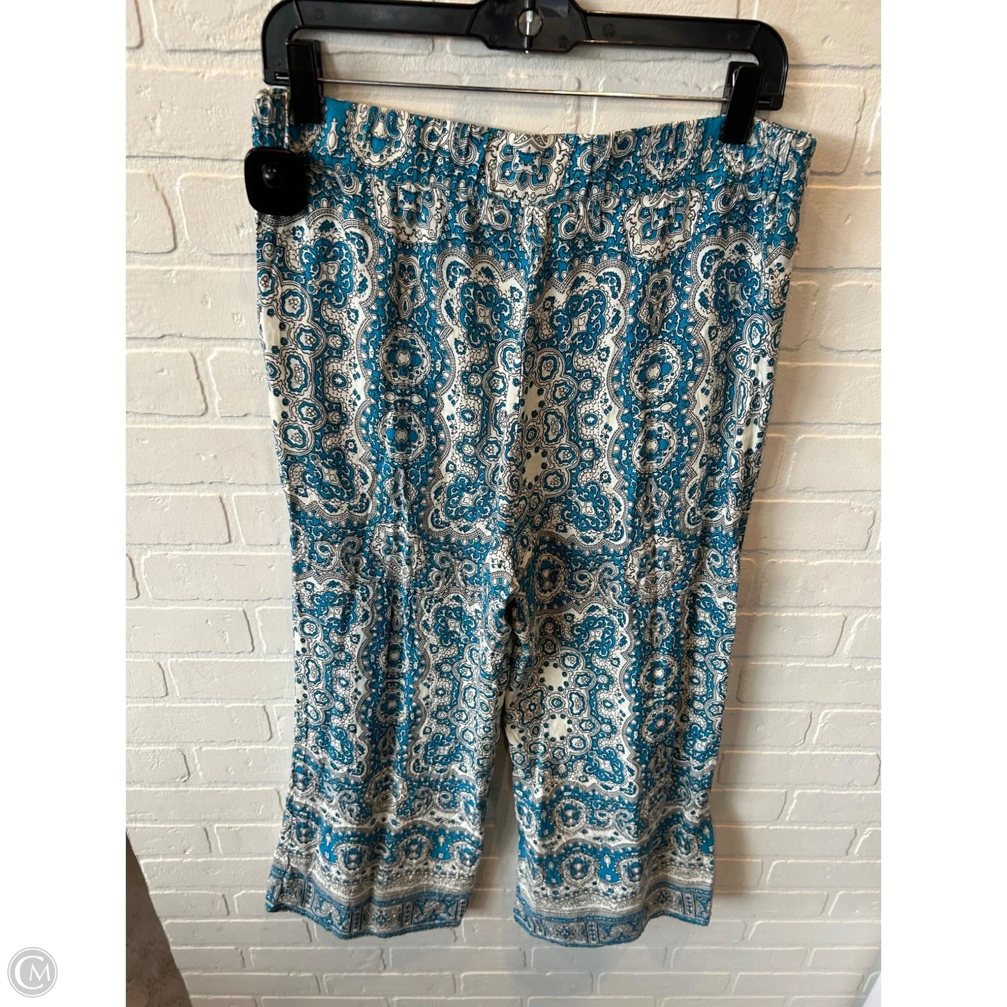 Pants Wide Leg By Anthropologie In Blue & Cream, Size: 10