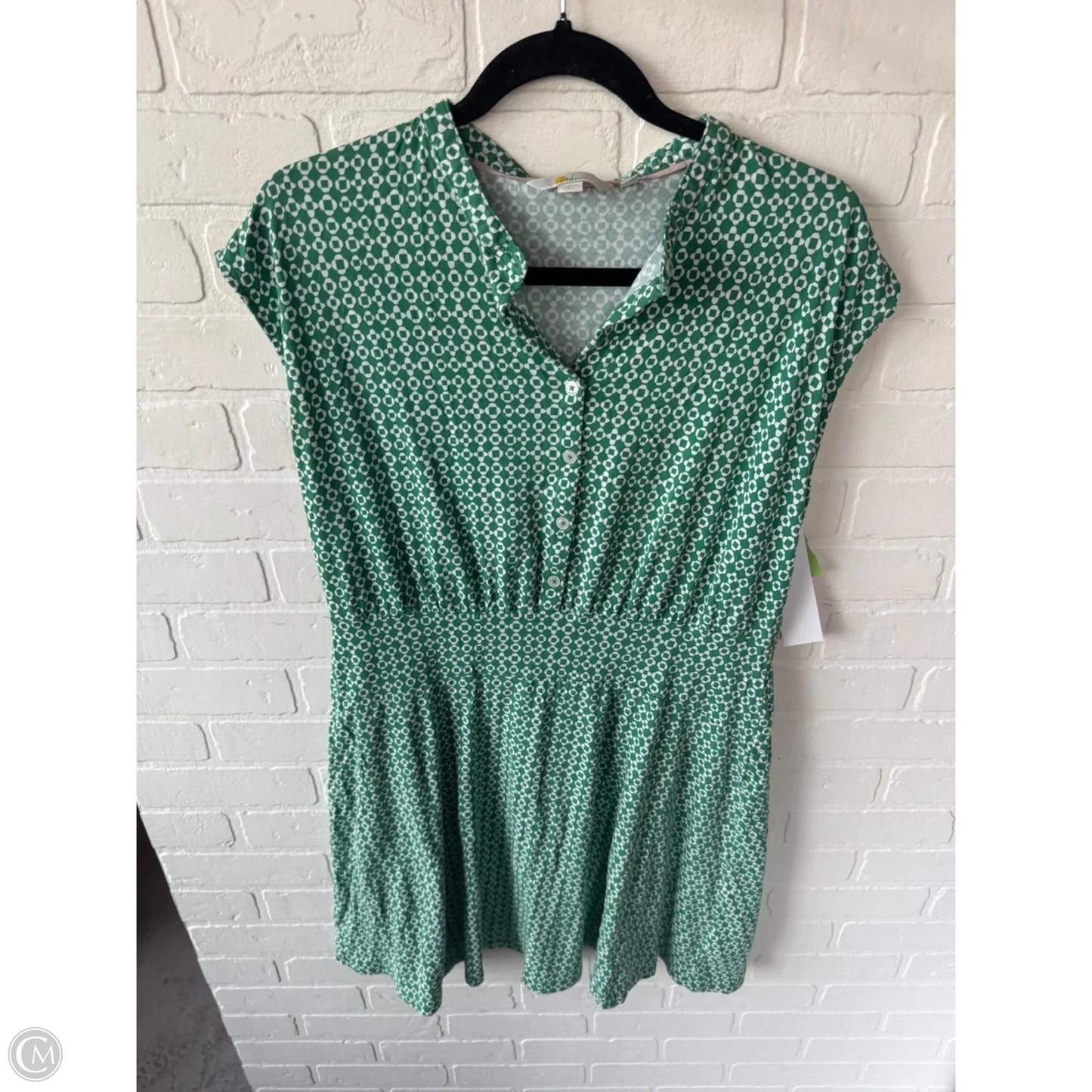 Dress Casual Short By Boden In Green & White, Size: M