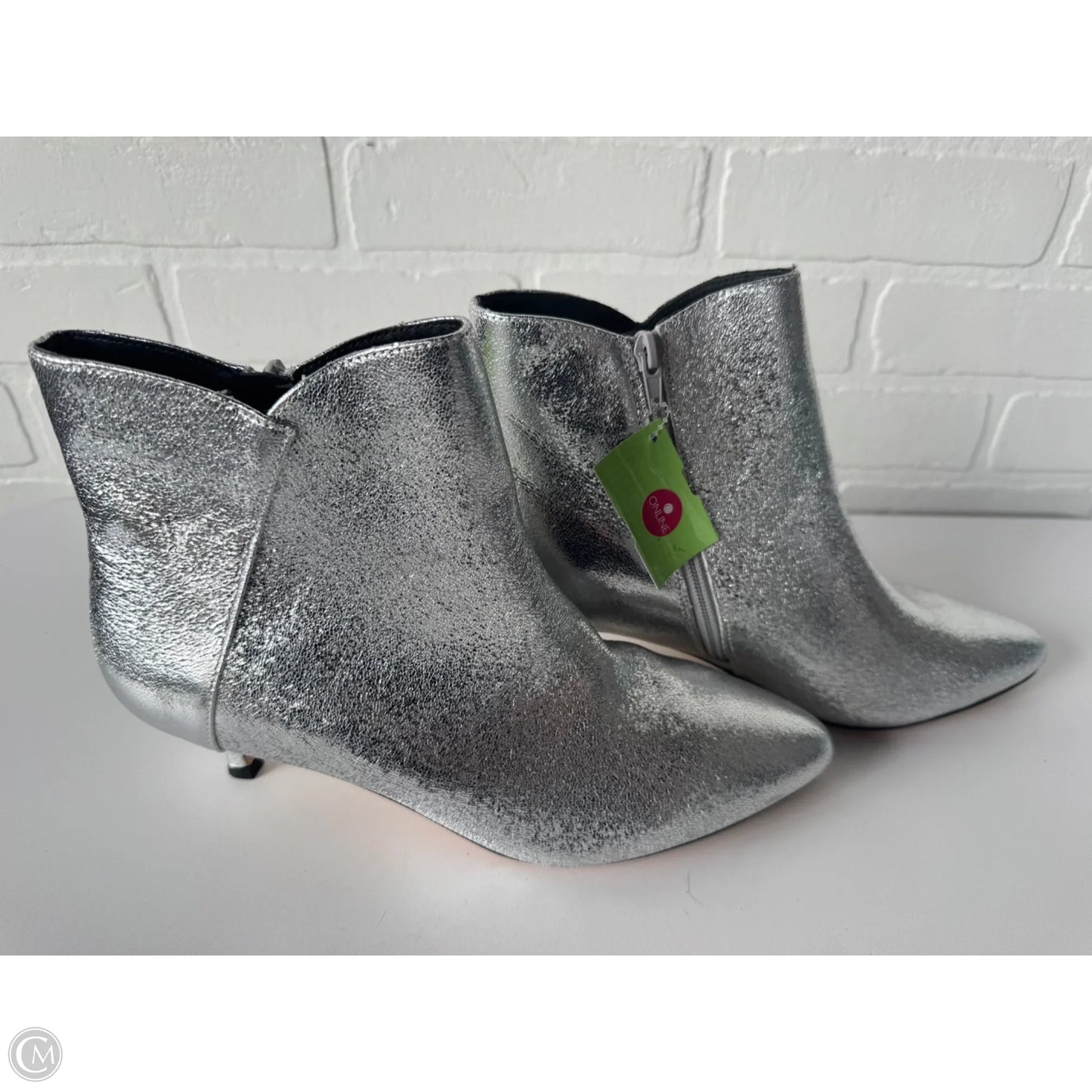 Boots Ankle Heels By Xoxo In Silver, Size: 9.5