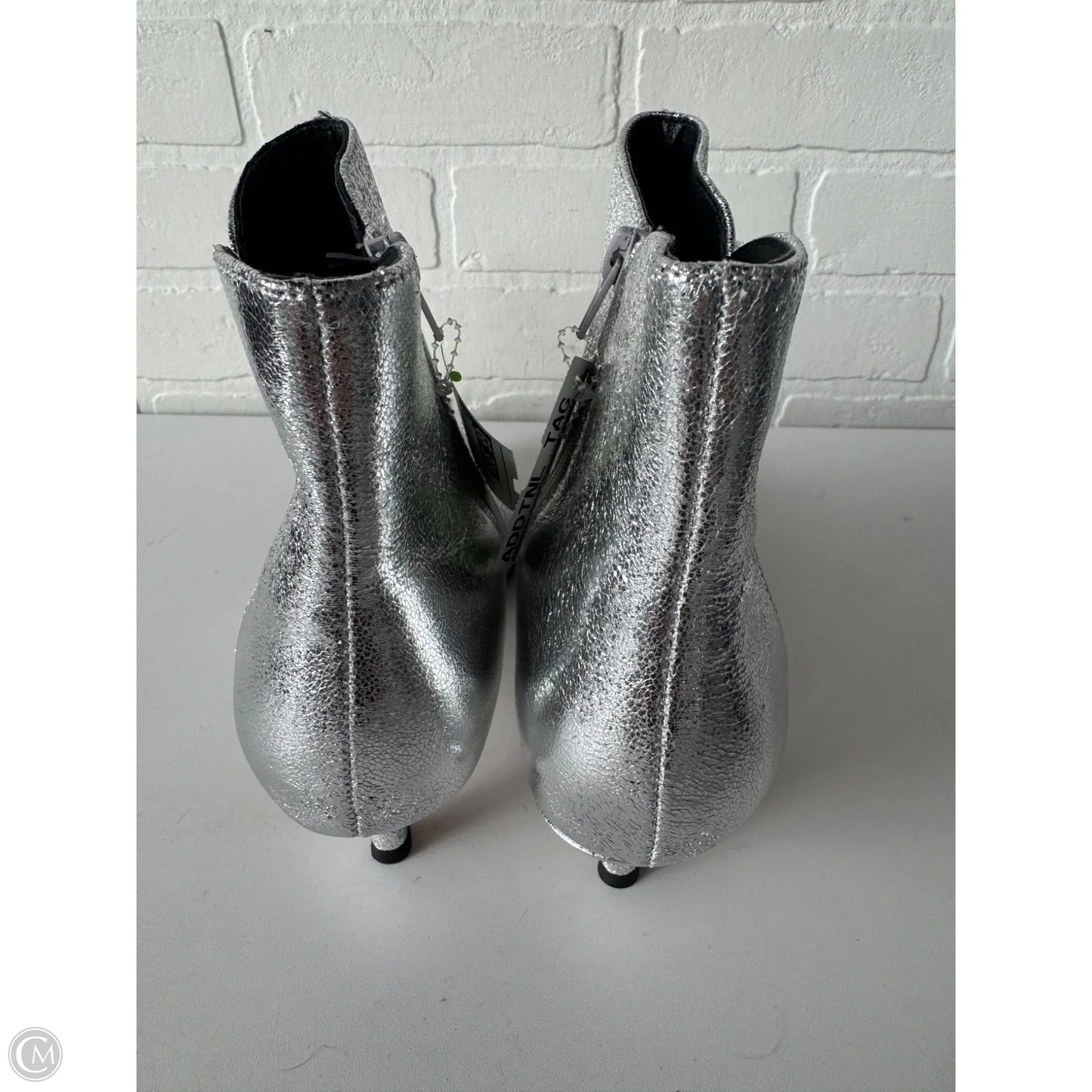Boots Ankle Heels By Xoxo In Silver, Size: 9.5