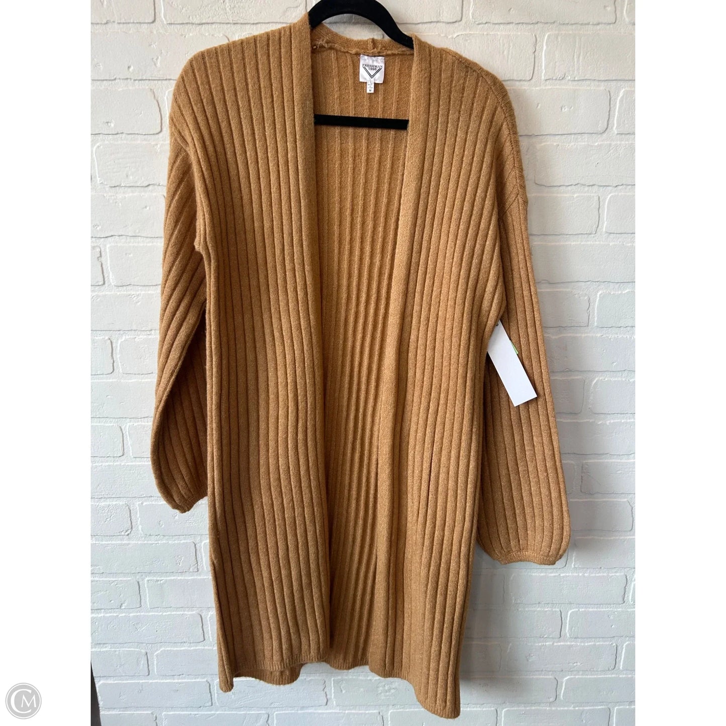 Sweater Cardigan By Freshman In Tan, Size: M