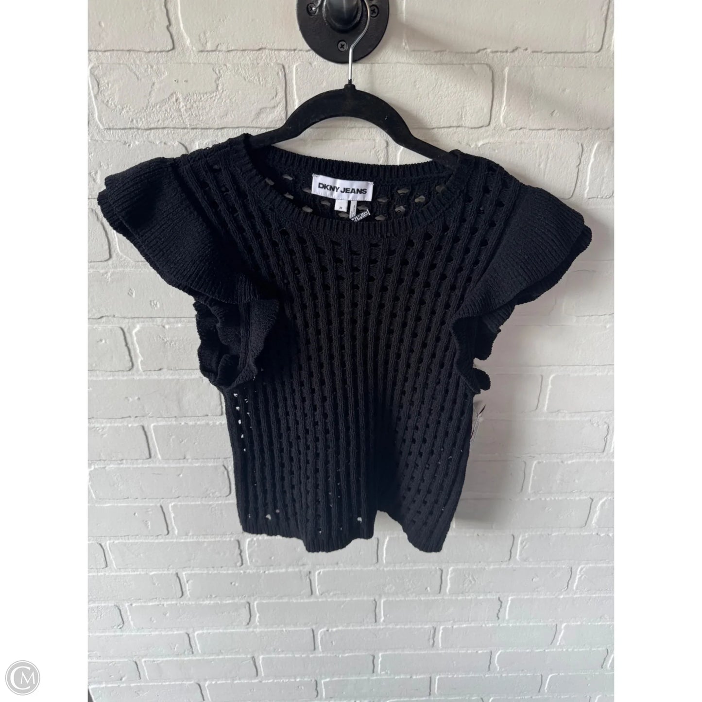 Sweater Short Sleeve By Dkny In Black, Size: Xs