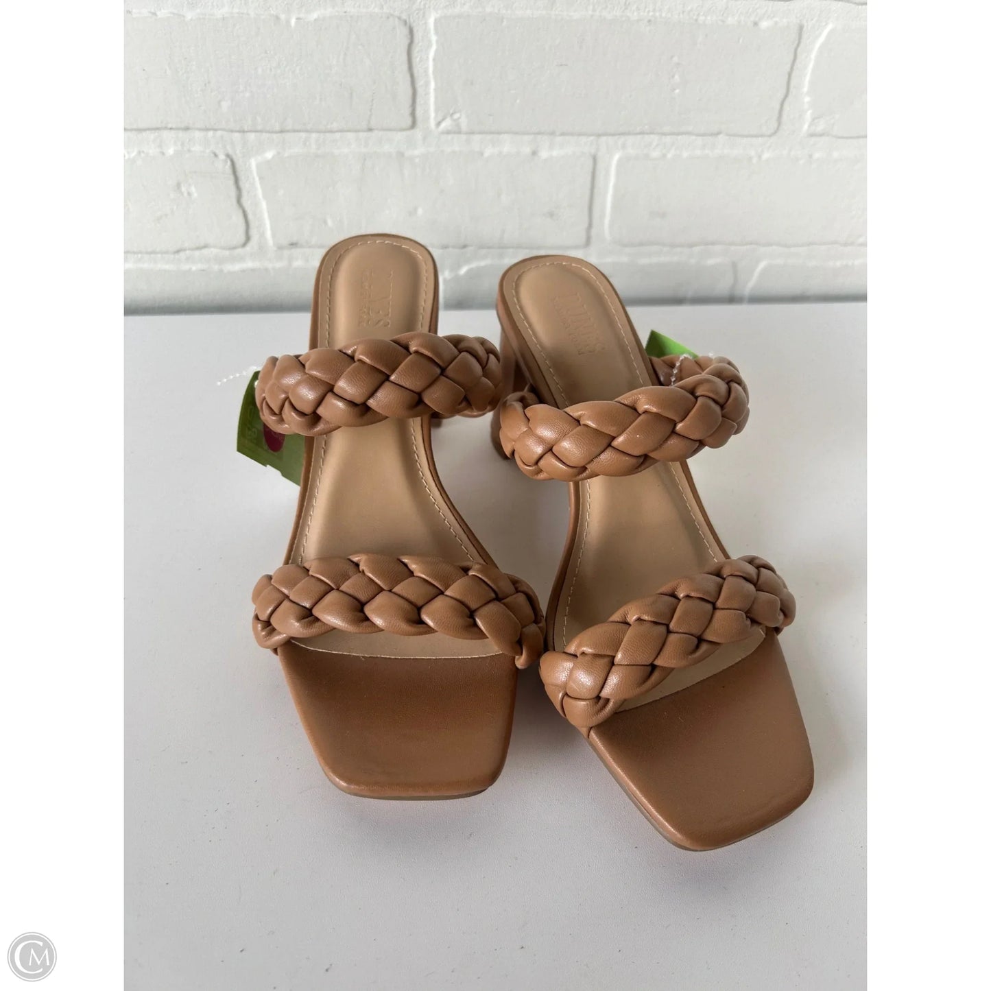 Sandals Heels Block By Clothes Mentor In Brown, Size: 7.5