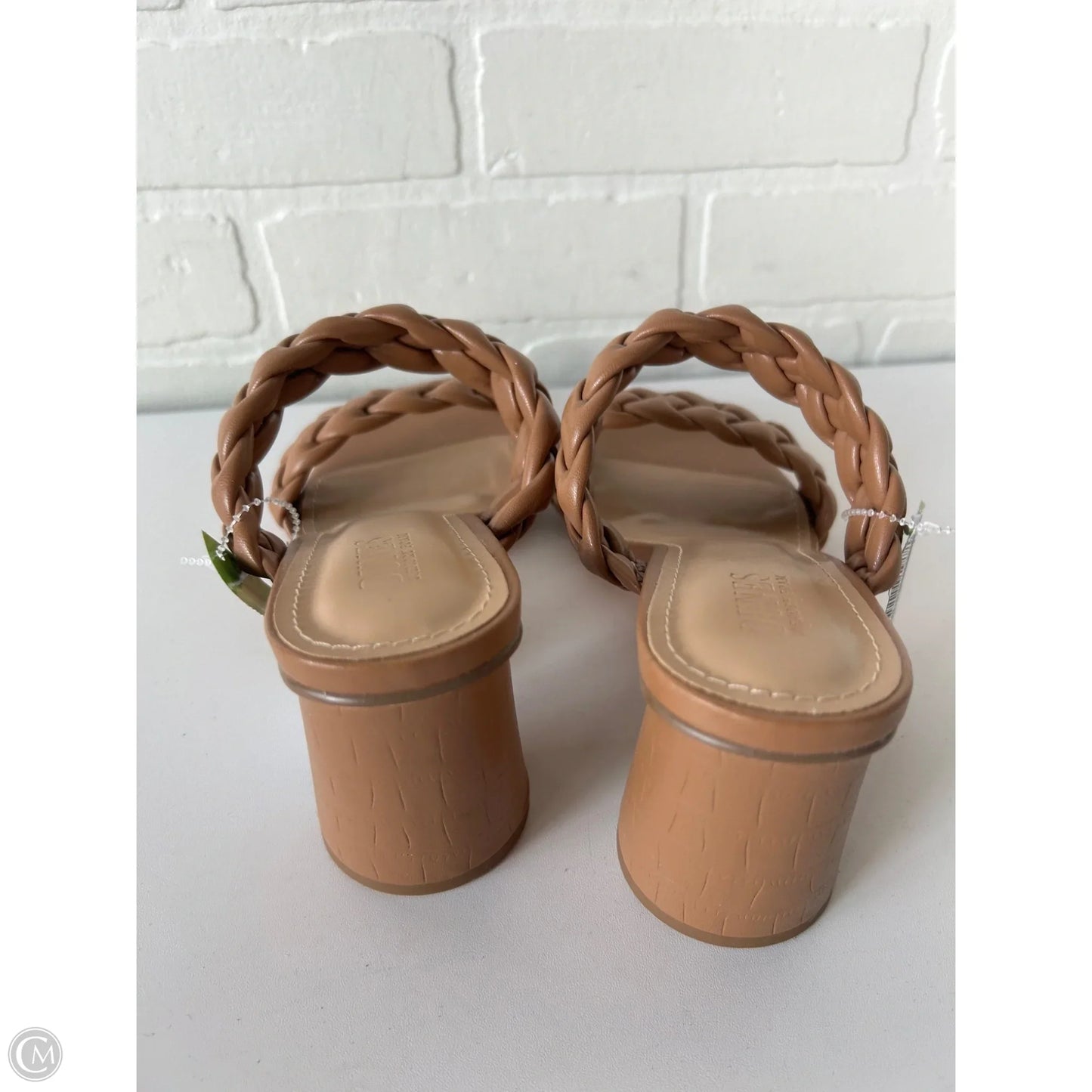 Sandals Heels Block By Clothes Mentor In Brown, Size: 7.5