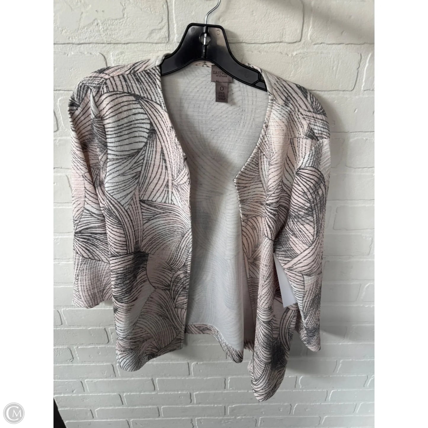 Blazer By Chicos In Grey & Pink, Size: S