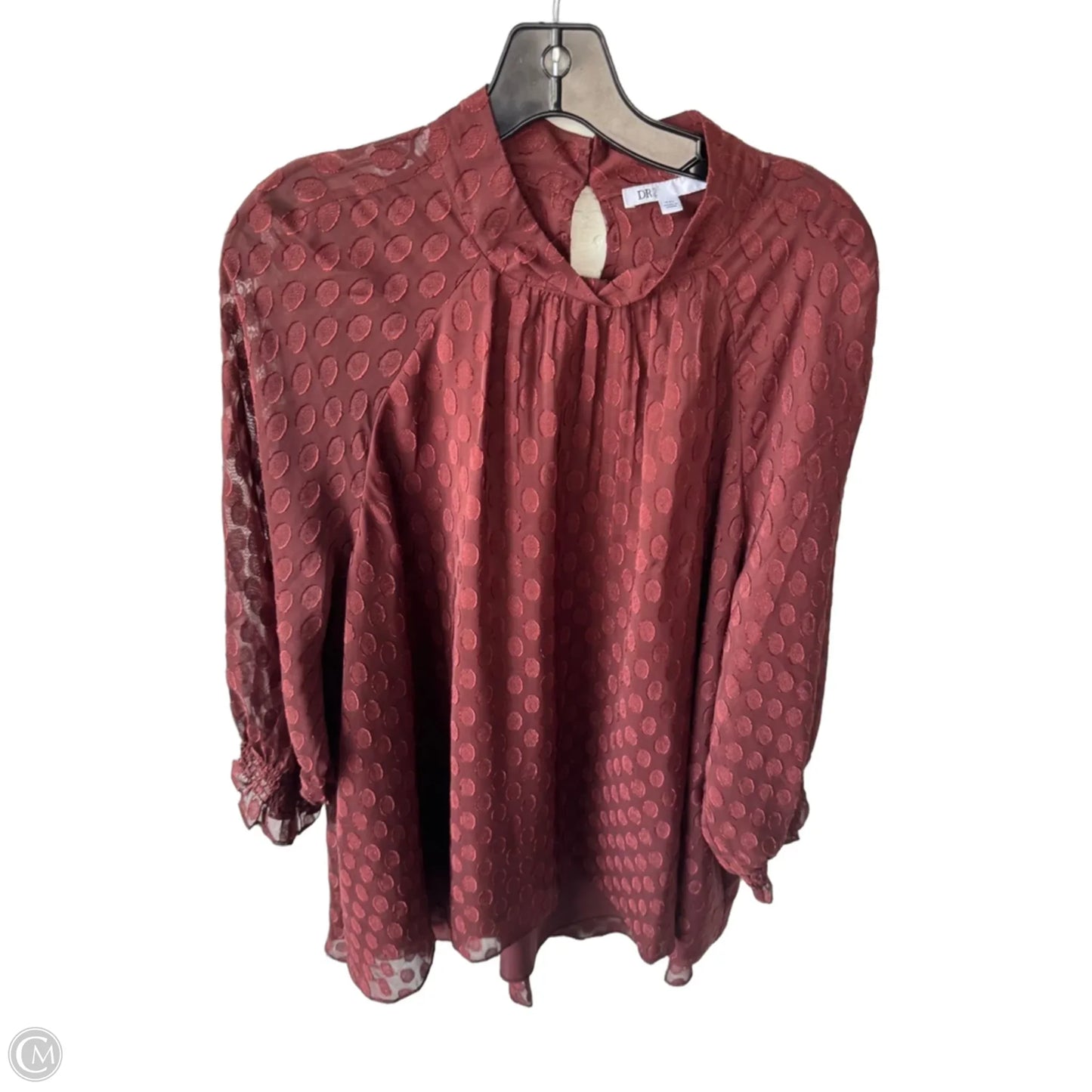 Top 3/4 Sleeve By Dr2 In Brown, Size: Xxl