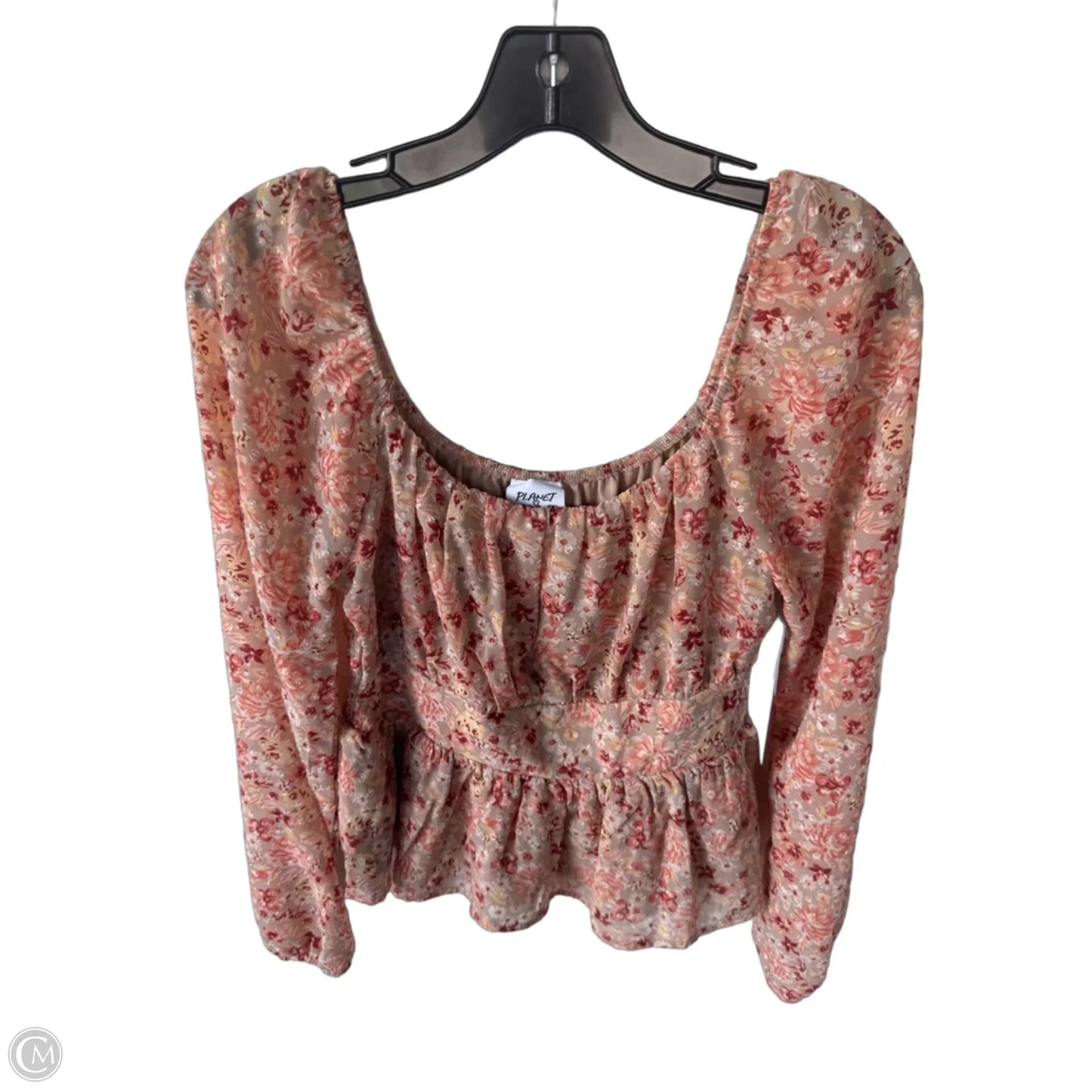 Top Long Sleeve By Clothes Mentor In Pink & Tan, Size: M
