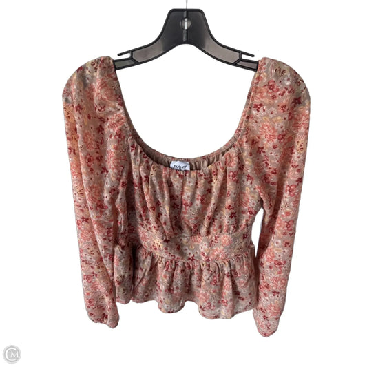 Top Long Sleeve By Clothes Mentor In Pink & Tan, Size: M