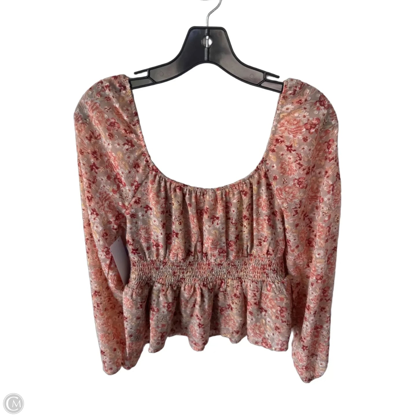 Top Long Sleeve By Clothes Mentor In Pink & Tan, Size: M