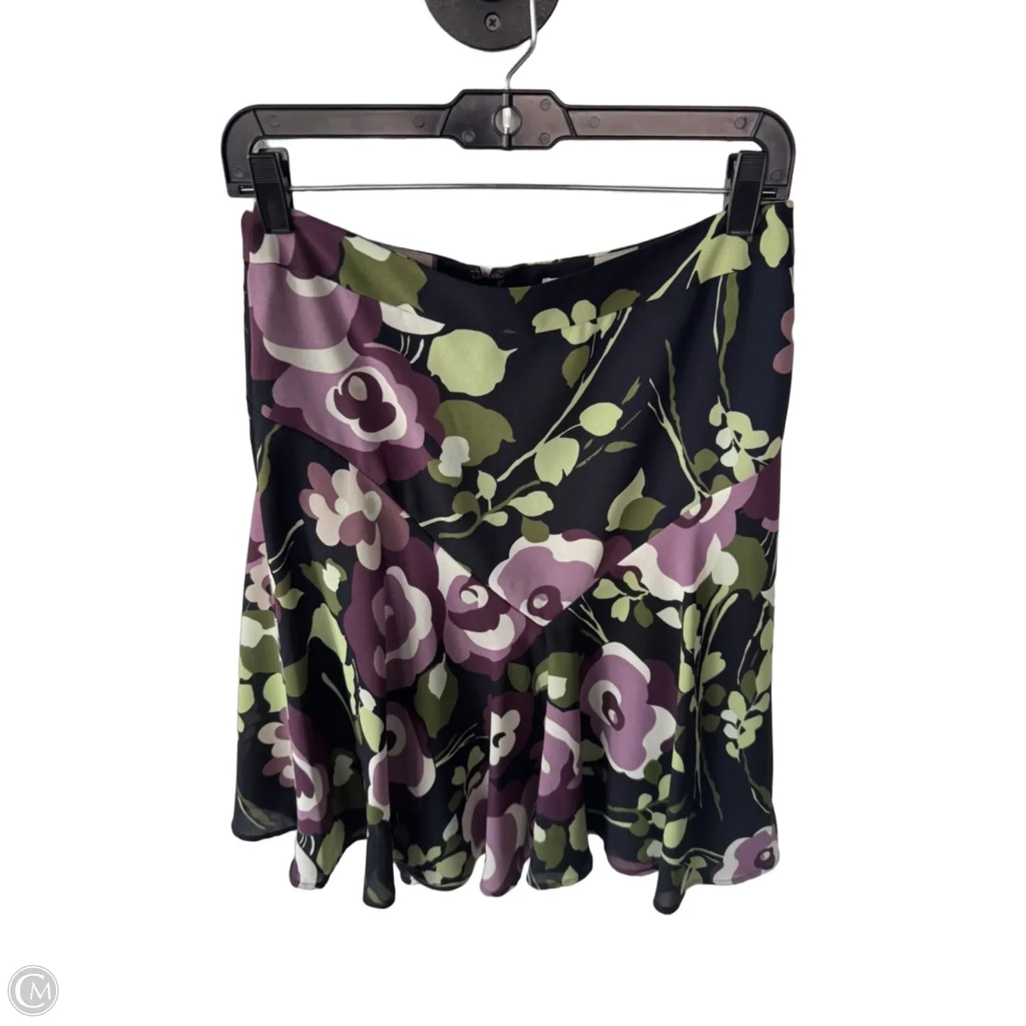 Skirt Midi By Loft In Black & Purple, Size: 4