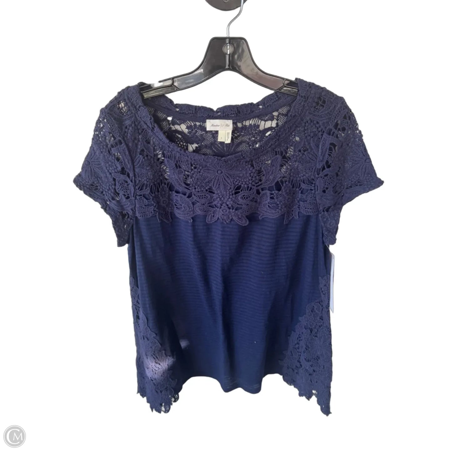 Top Short Sleeve By Meadow Rue In Blue, Size: L