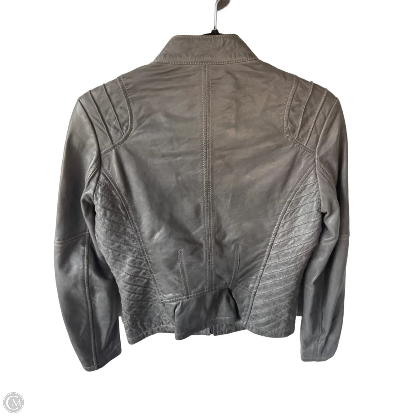 Jacket Leather By Cma In Grey, Size: S