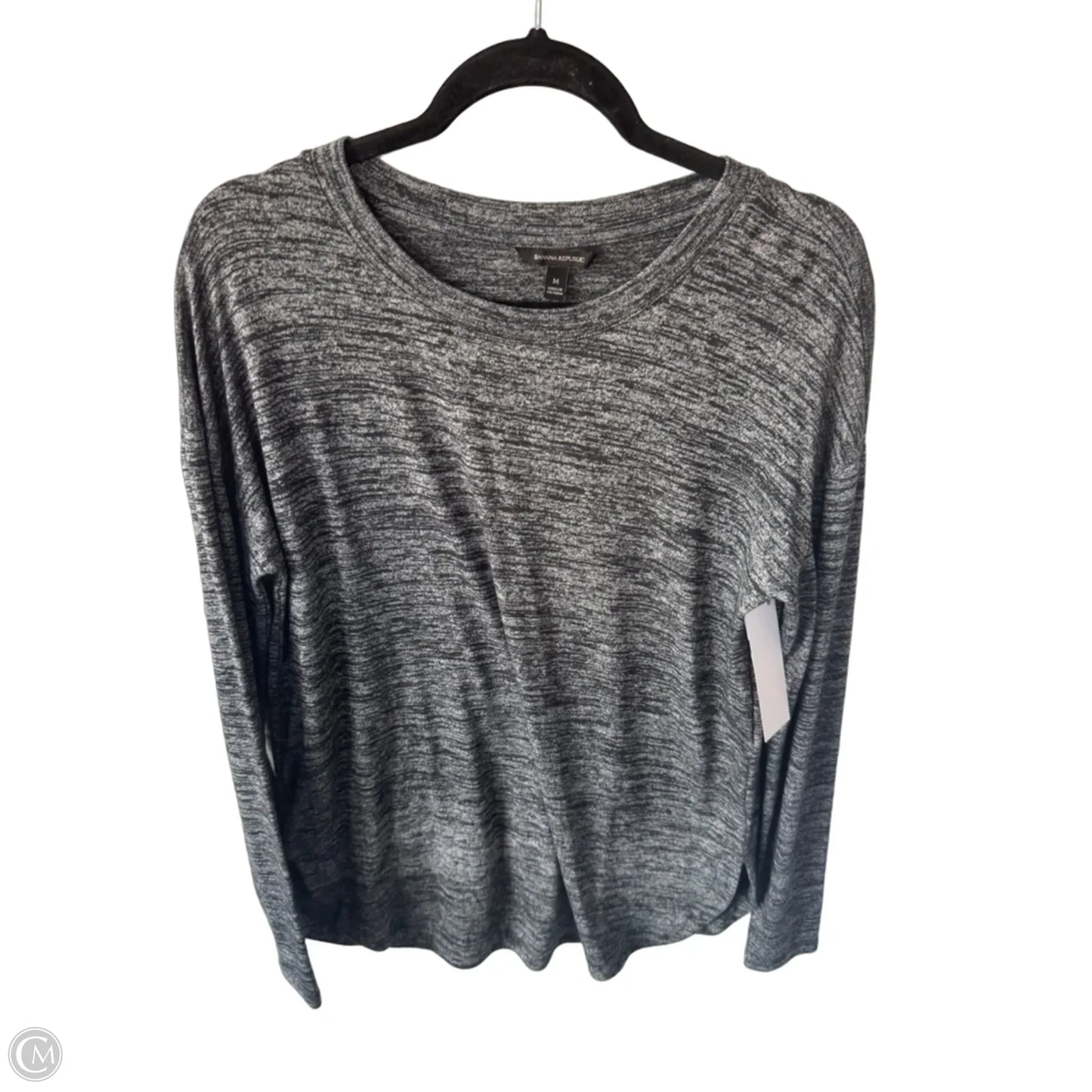 Top Long Sleeve By Banana Republic In Black & Blue, Size: M
