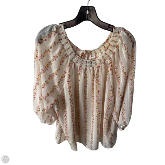 Top Long Sleeve By Torrid In Cream & Pink, Size: 2x
