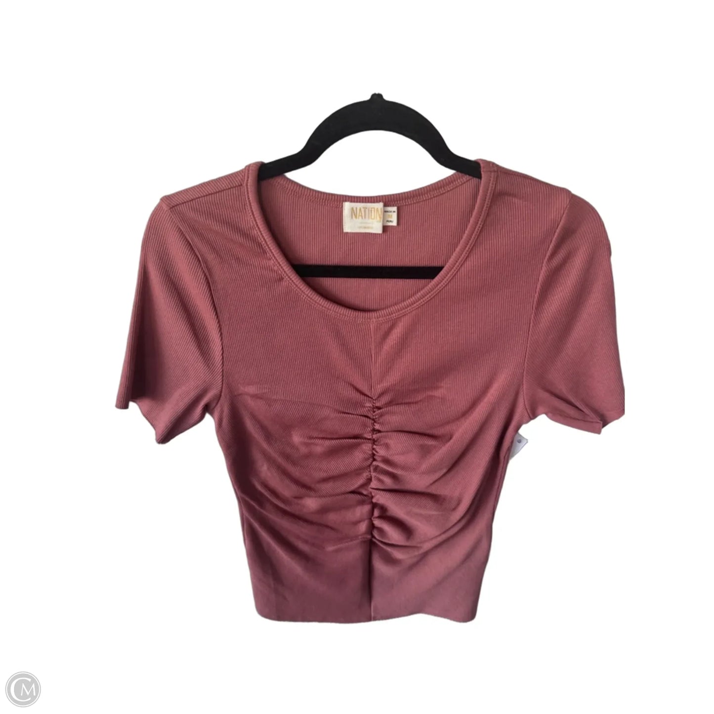 Top Short Sleeve By Nation Ltd In Pink, Size: M