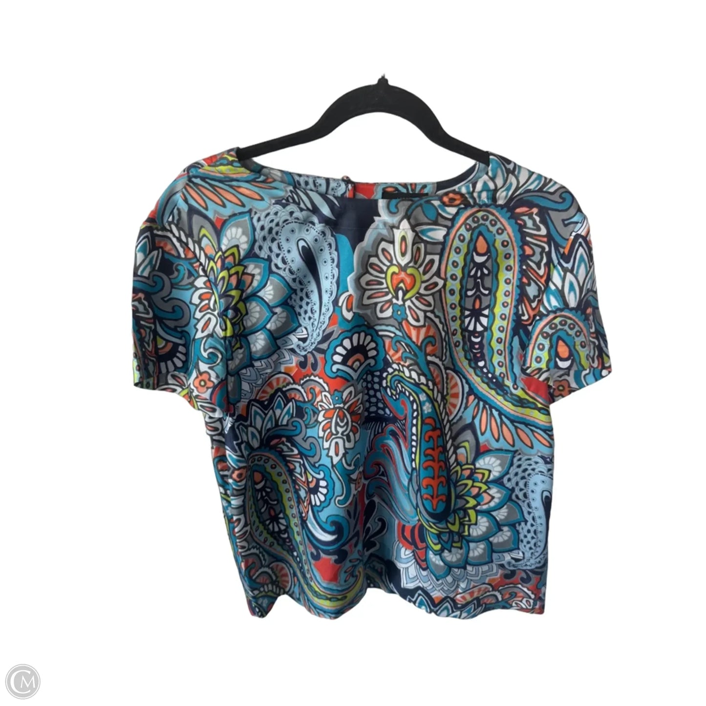 Top Short Sleeve By J. Crew In Blue & Orange, Size: S