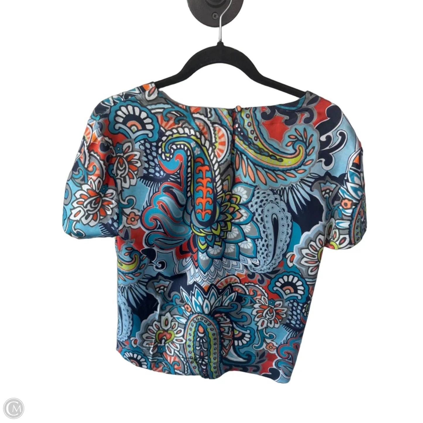 Top Short Sleeve By J. Crew In Blue & Orange, Size: S