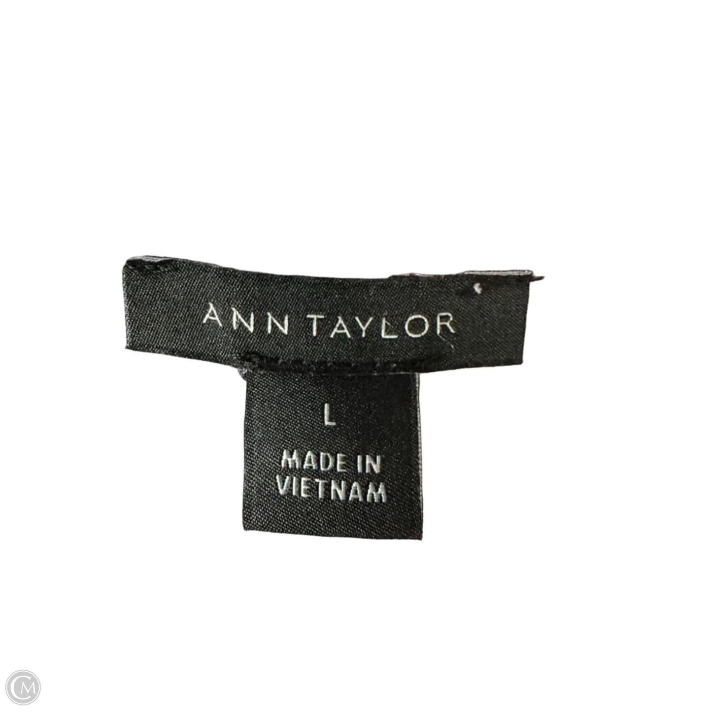 Top Long Sleeve By Ann Taylor In Purple & White, Size: L