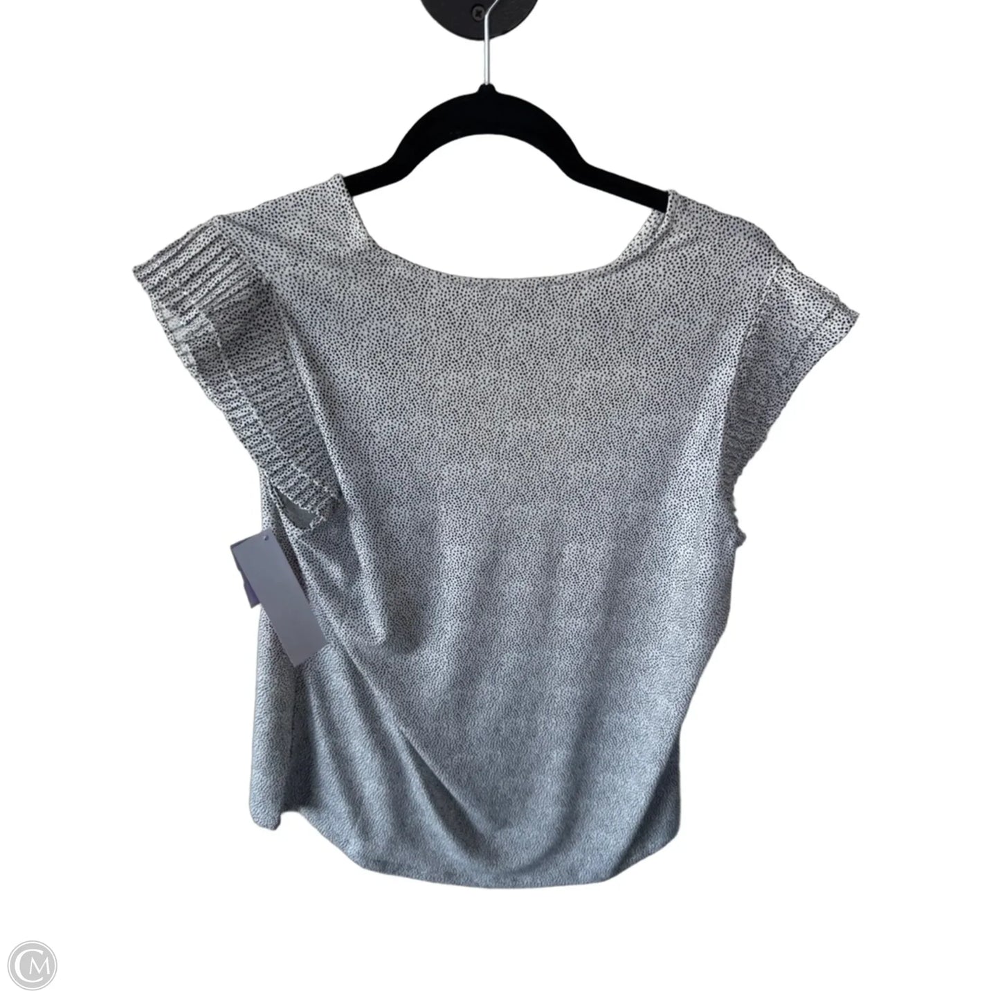 Top Short Sleeve By Adrianna Papell In Black & White, Size: L