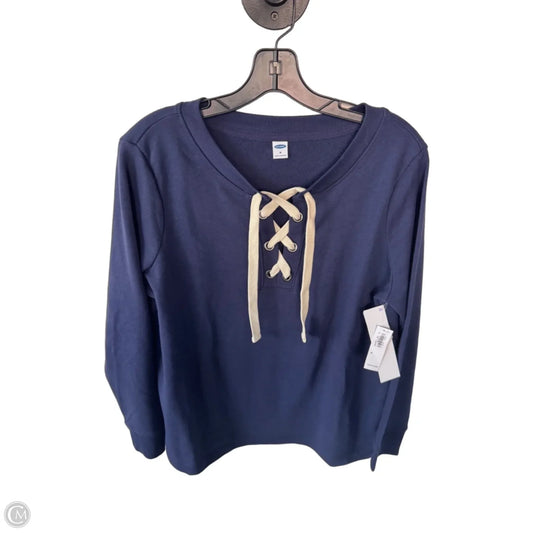 Sweatshirt Crewneck By Old Navy In Blue & White, Size: M