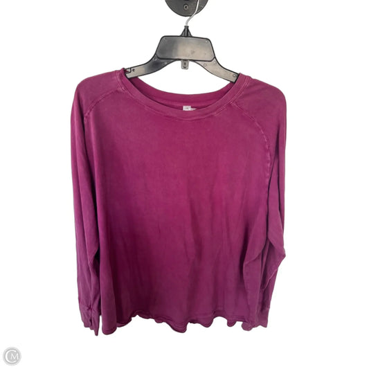 Athletic Top Long Sleeve Crewneck By Zella In Pink, Size: L