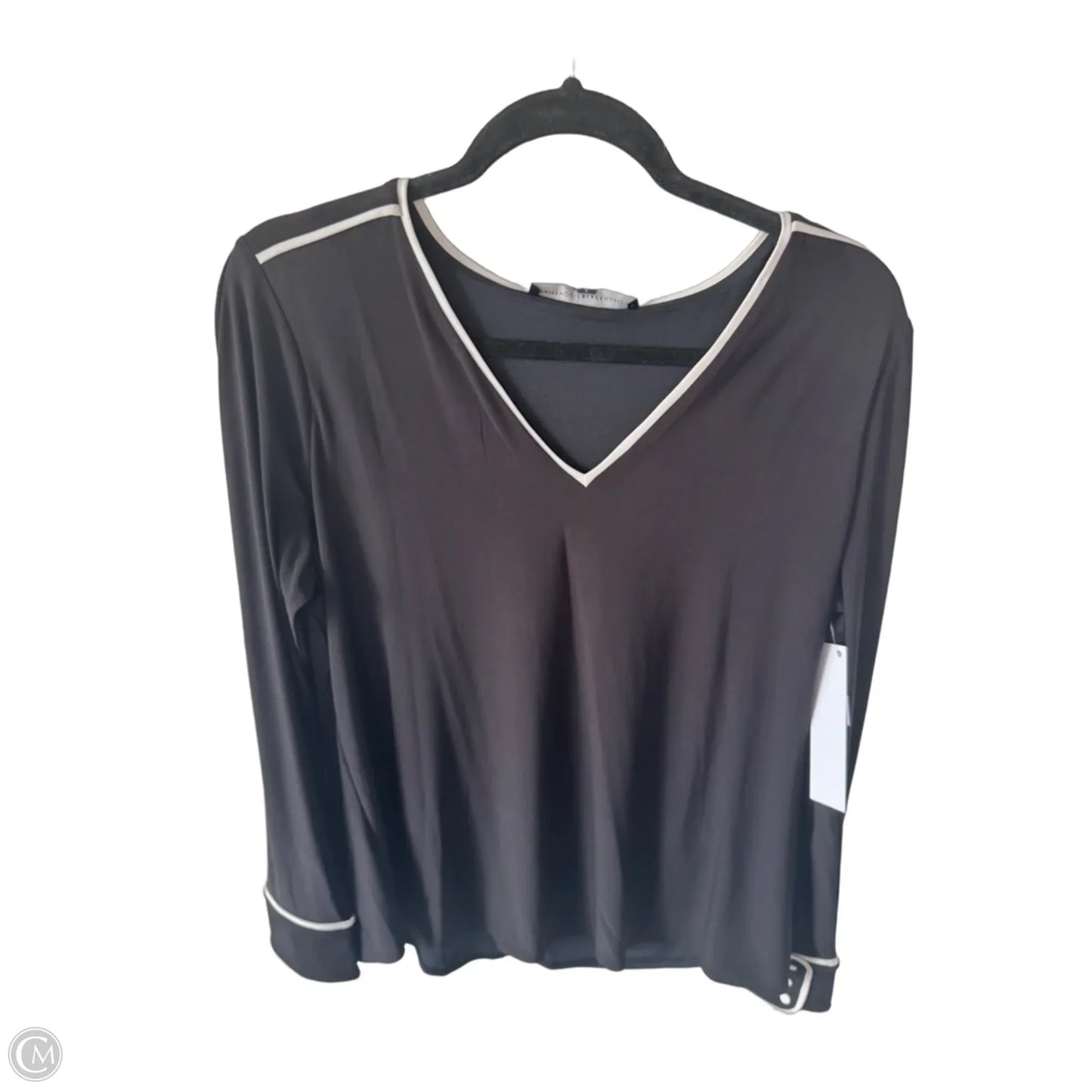 Top Long Sleeve By White House Black Market In Black & White, Size: L