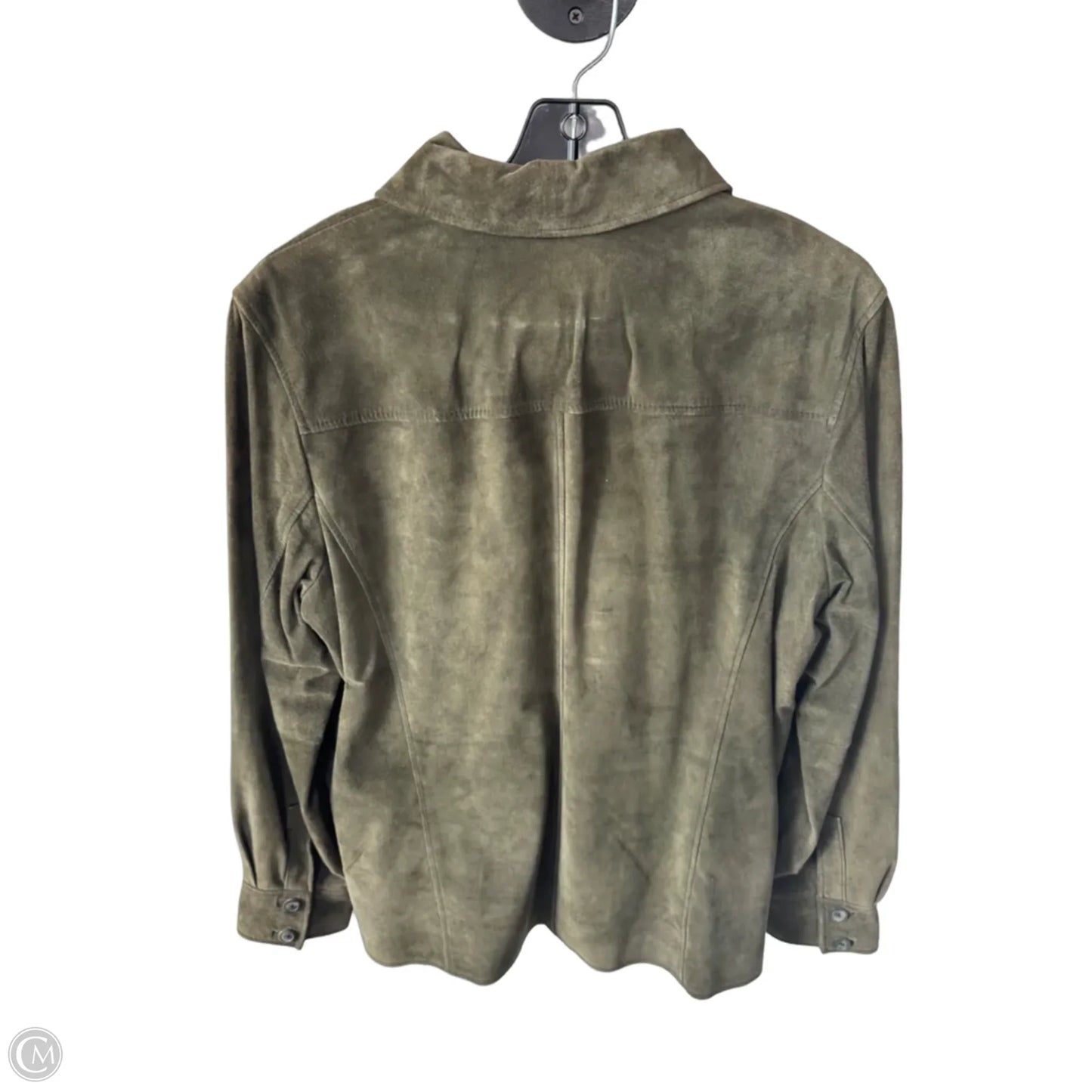 Coat Leather By Valerie Stevens In Green, Size: Xl