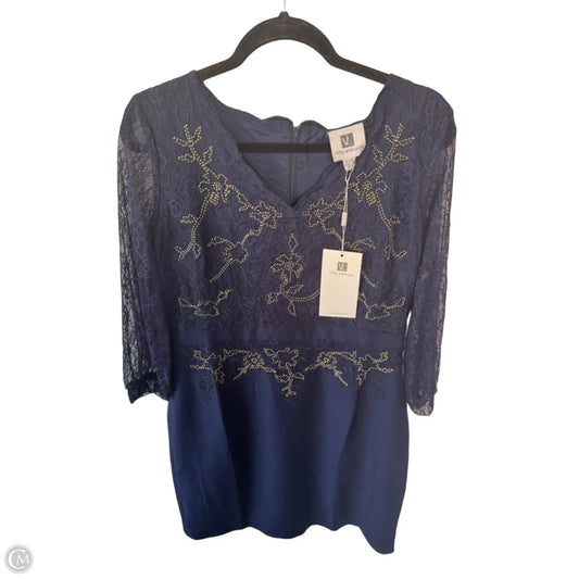 Dress Party Short By Clothes Mentor In Blue & Gold, Size: Xl