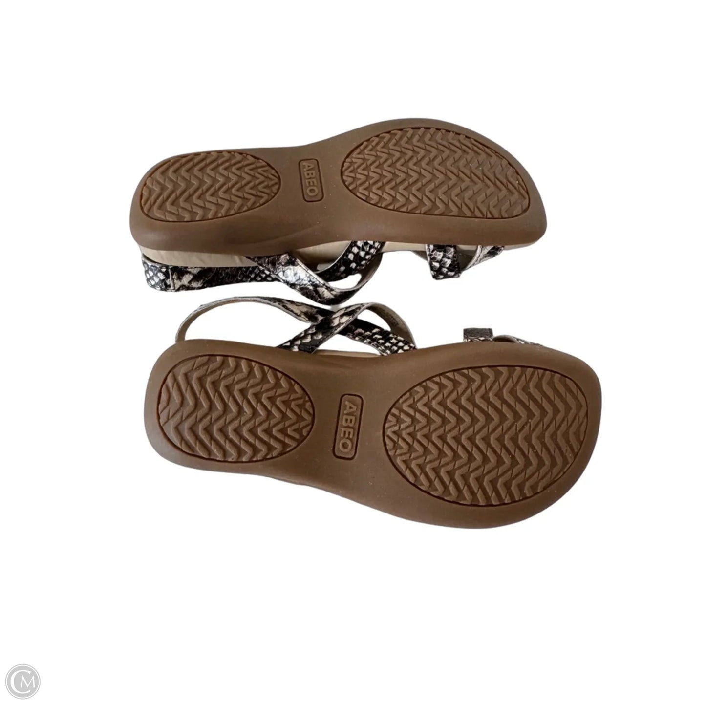 Sandals Flats By Abeo In Snakeskin Print, Size: 6.5