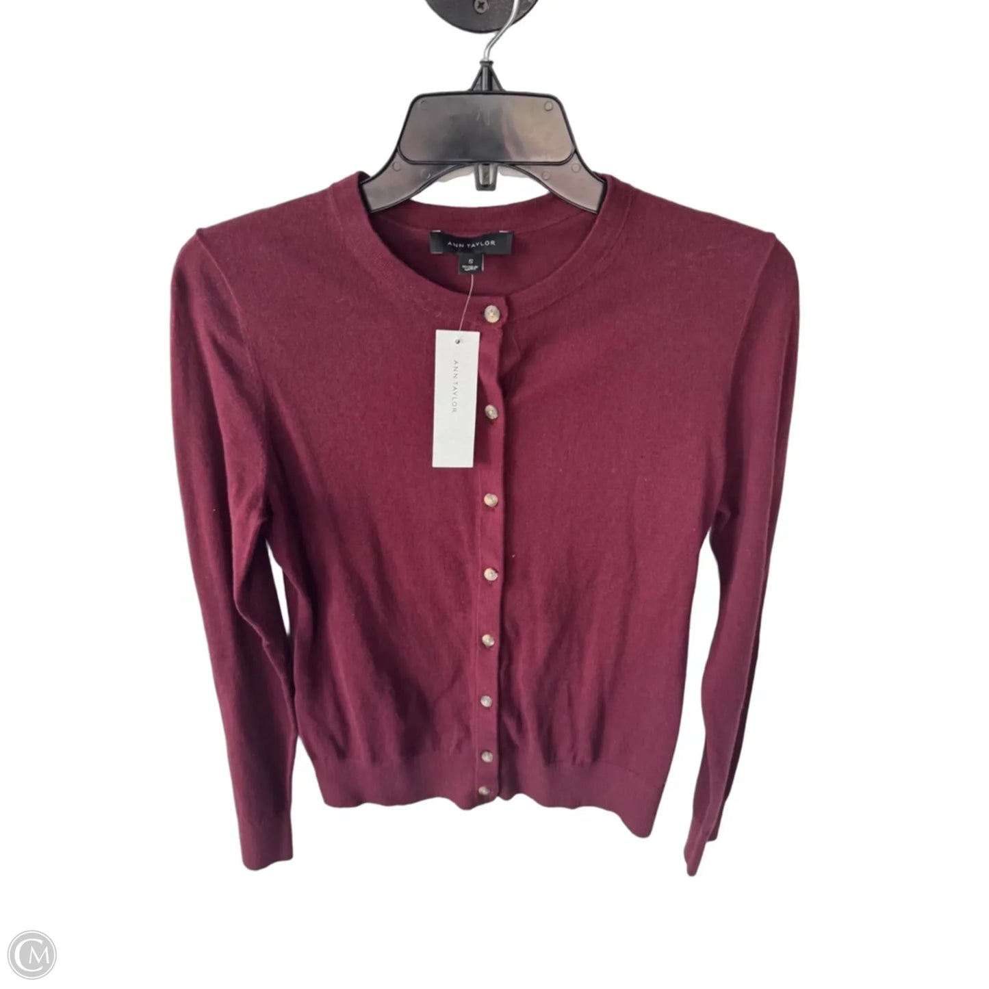 Sweater Cardigan By Ann Taylor In Red, Size: S