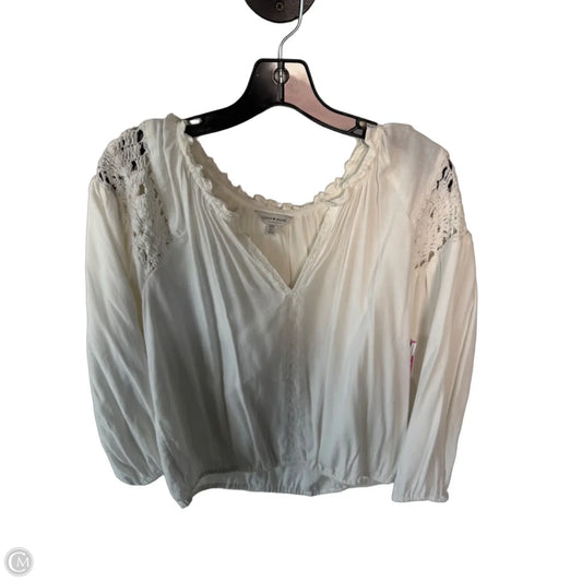 Top 3/4 Sleeve By Lucky Brand In Cream, Size: M