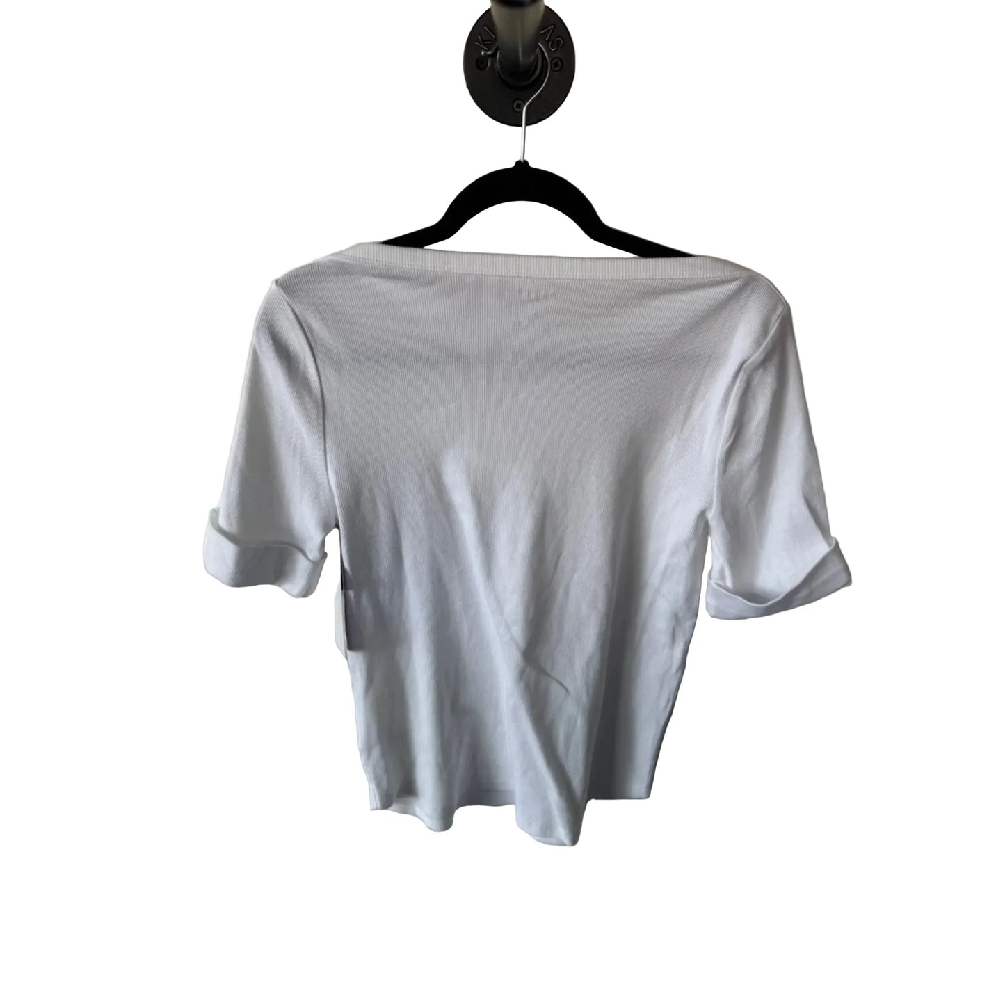 Top Short Sleeve By Talbots In White, Size: Lp