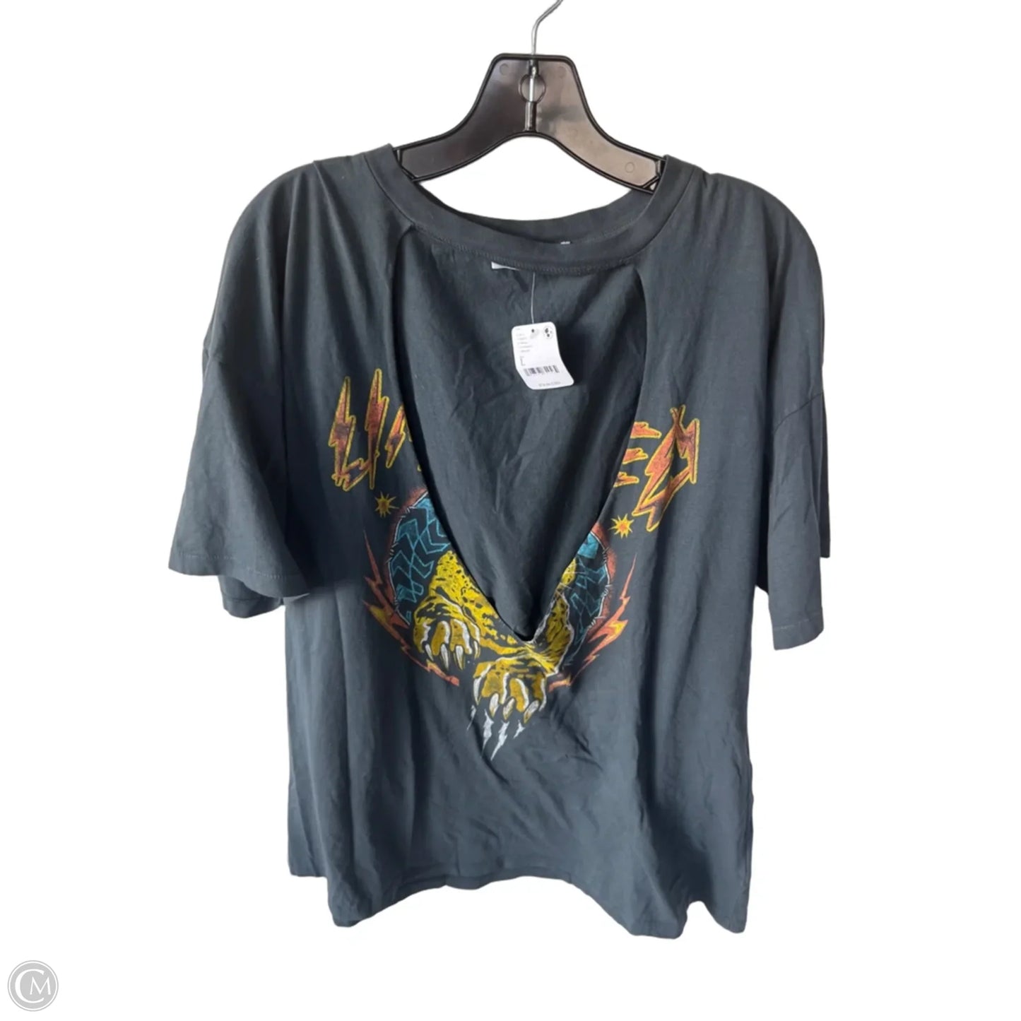 Top Short Sleeve By Daydreamer In Grey & Orange, Size: L