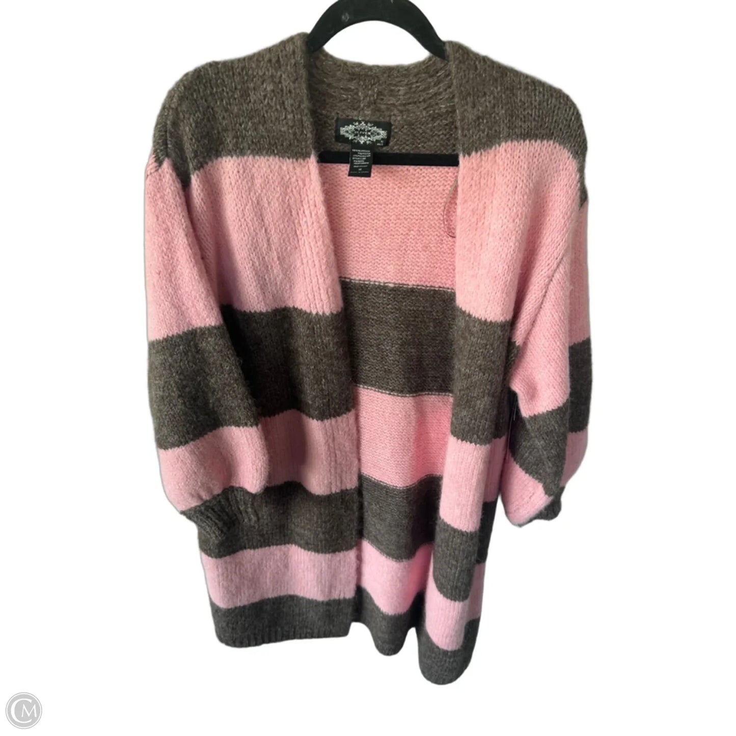 Sweater Cardigan By Clothes Mentor In Brown & Pink, Size: M