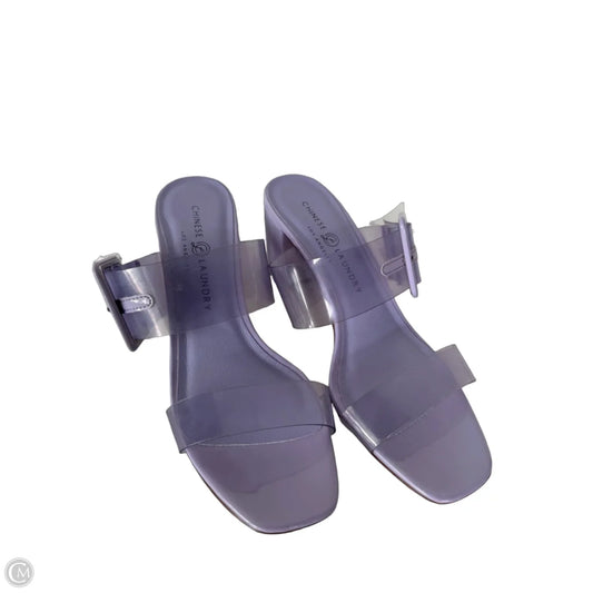 Sandals Heels Block By Chinese Laundry In Purple, Size: 8