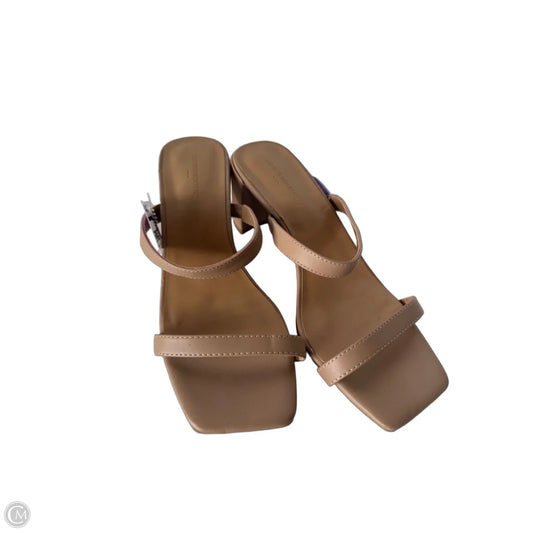 Sandals Heels Block By Banana Republic In Tan, Size: 8