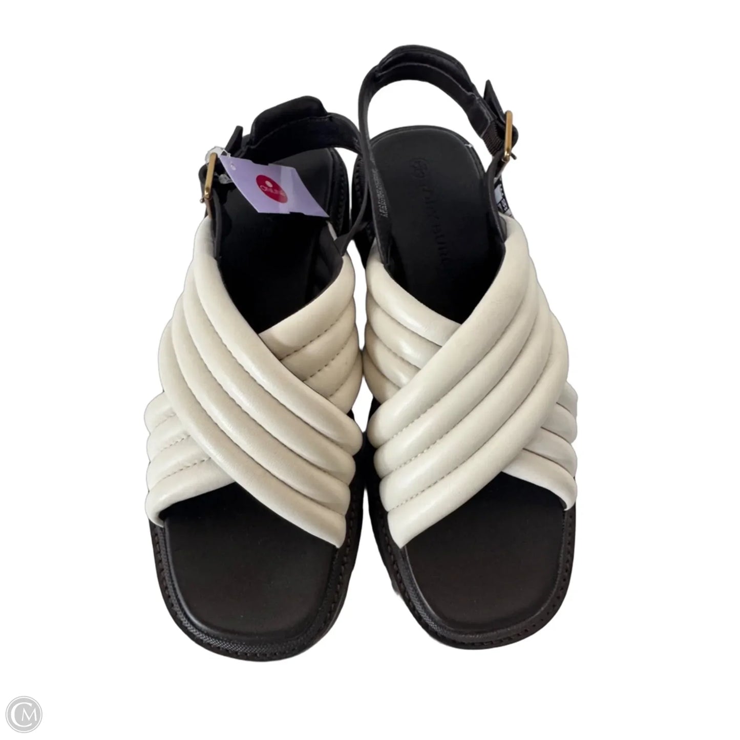 Sandals Designer By Tory Burch In Brown & Cream, Size: 9