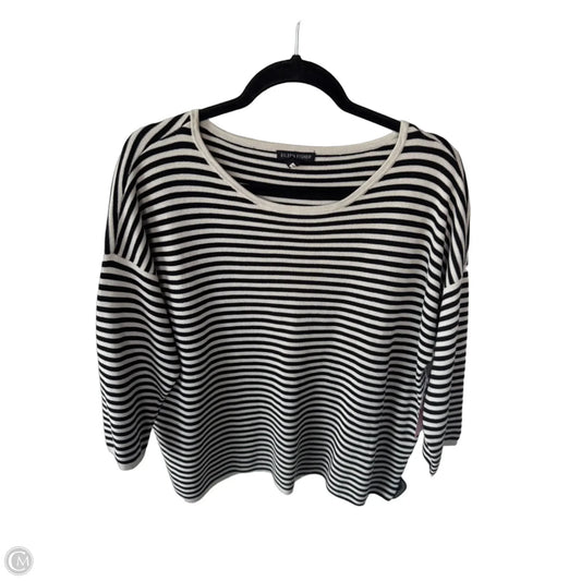 Sweater By Eileen Fisher In Black & Cream, Size: Xl