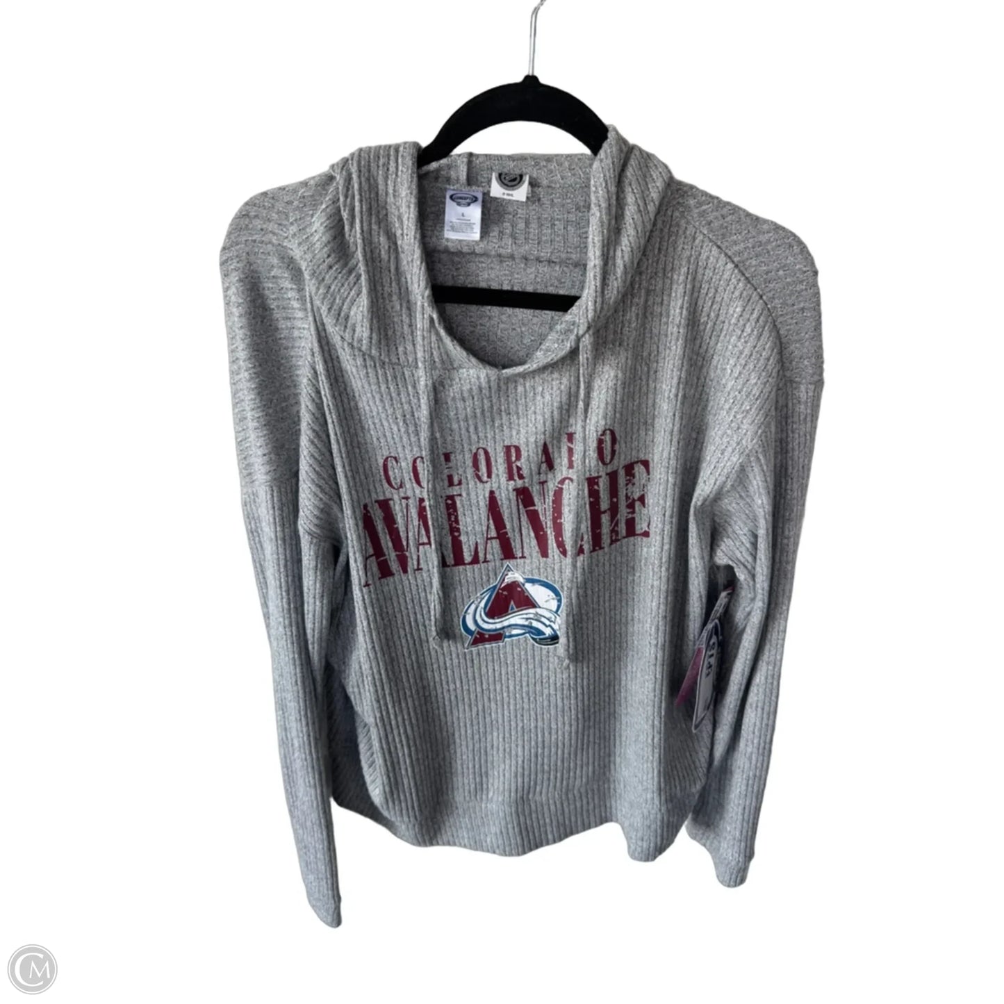 Top Long Sleeve By Nhl In Grey & Red, Size: L