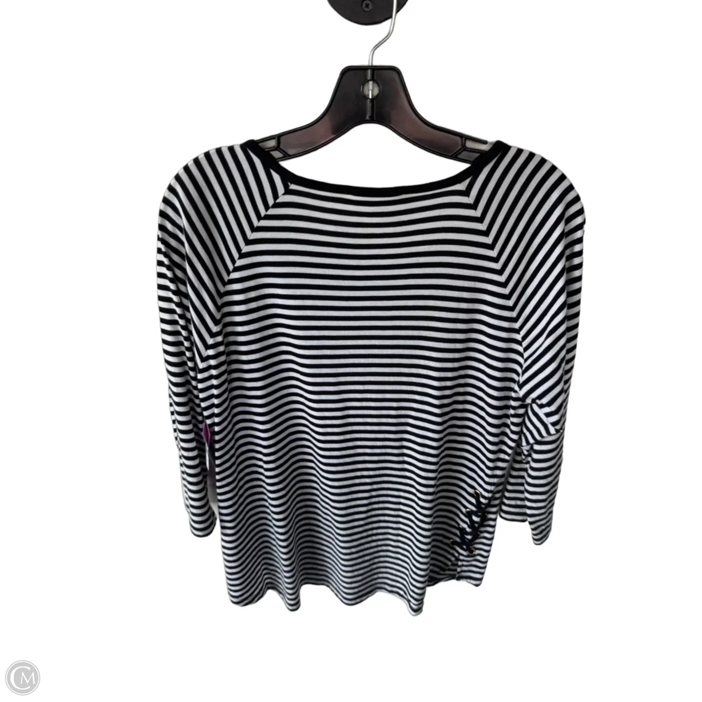 Top 3/4 Sleeve By Michael By Michael Kors In Black & White, Size: M