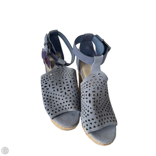 Sandals Heels Wedge By Marc Fisher In Blue & Tan, Size: 9