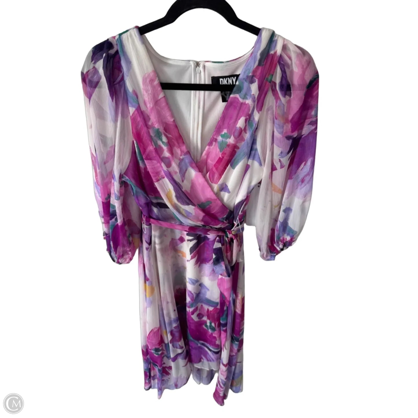 Dress Party Midi By Dkny In Purple & White, Size: L