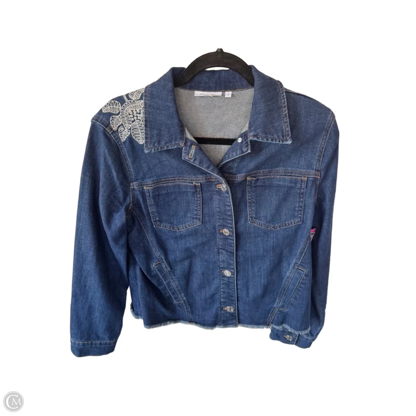 Jacket Denim By Chicos In Blue Denim, Size: M