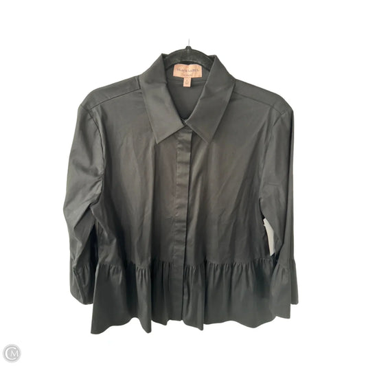 Top 3/4 Sleeve By Chicos In Black, Size: L