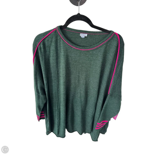 Sweater By Mer Sea In Green & Pink, Size: Osfm