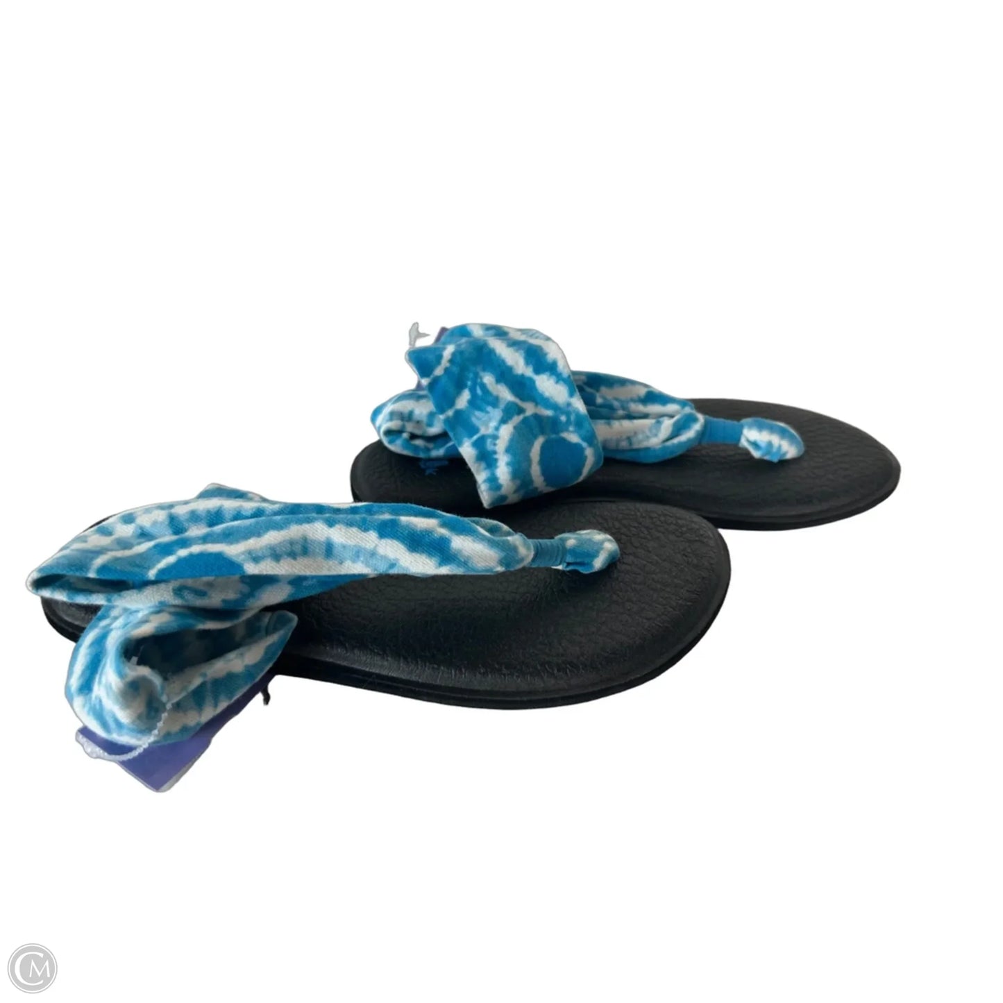 Sandals Flip Flops By Sanuk In Black & Blue, Size: 8